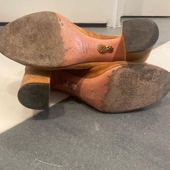 Aquazarra Brown Suede Ankle Booties Size 38.5 - Picture 12 of 13